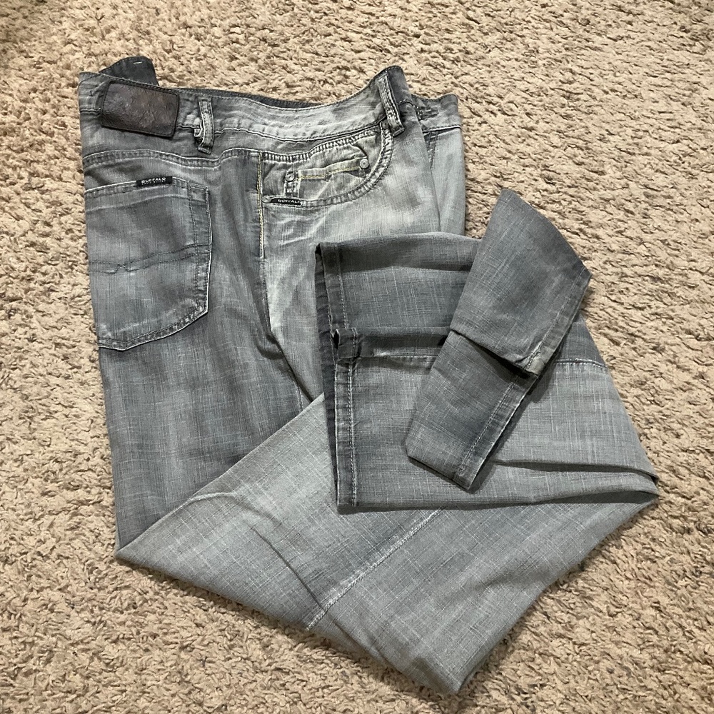 Vintage Buffalo David Bitton Premium Denim Jeans Gray White Wash Lightweight